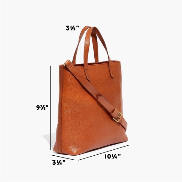 Madewell | The Zip-Top Transport Crossbody English Saddle Brown Pebbled Leather - Picture 3 of 14